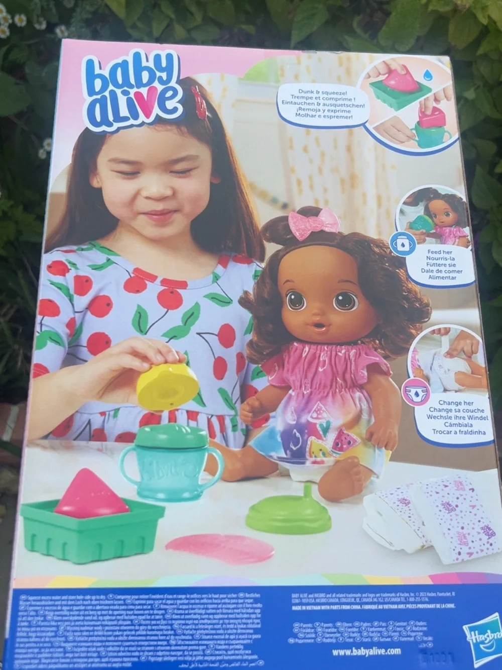 Hasbro Baby Alive Doll in Pink & Multicolor Fruit Dress
